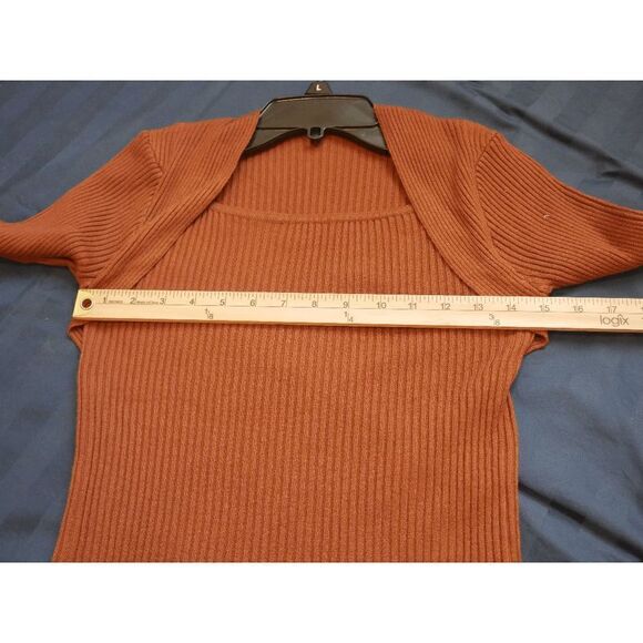 Women's Square Collar Vintage Sweaters Long Sleeve - Picture 4 of 5